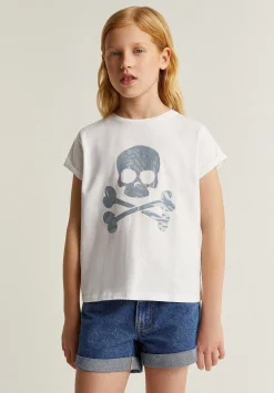 Scalpers Tshirts<Animal Print Glitter Skull T-Shirt
