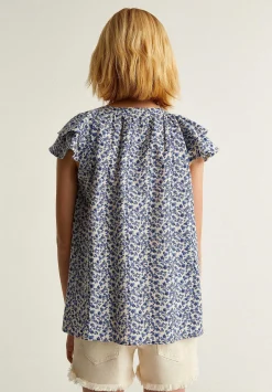 Scalpers Shirts<Blouse Flowers Ruffles Shoulder
