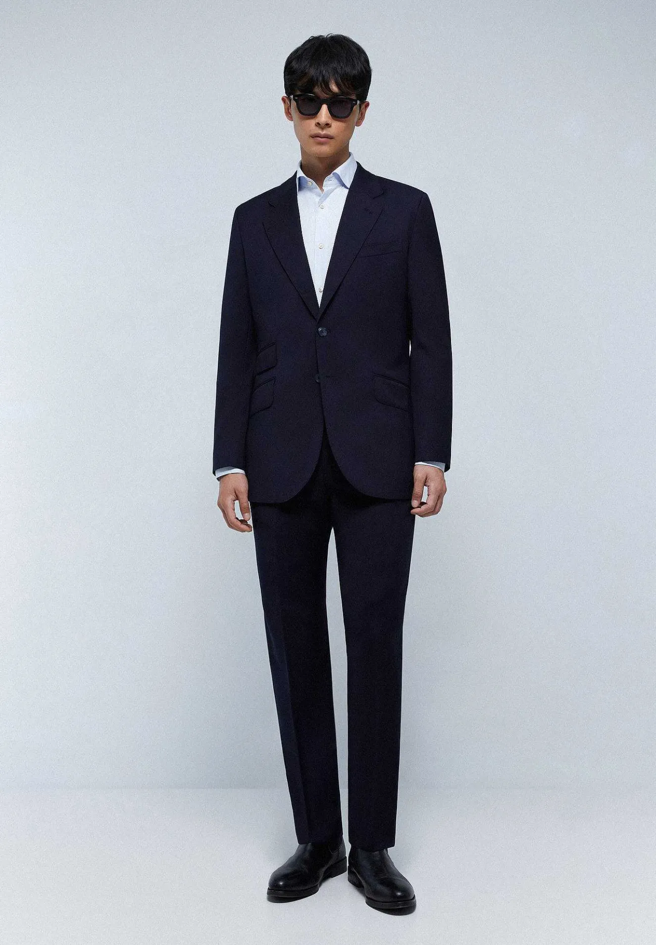 Scalpers Suits<Classic Navy Blue Wool Suit