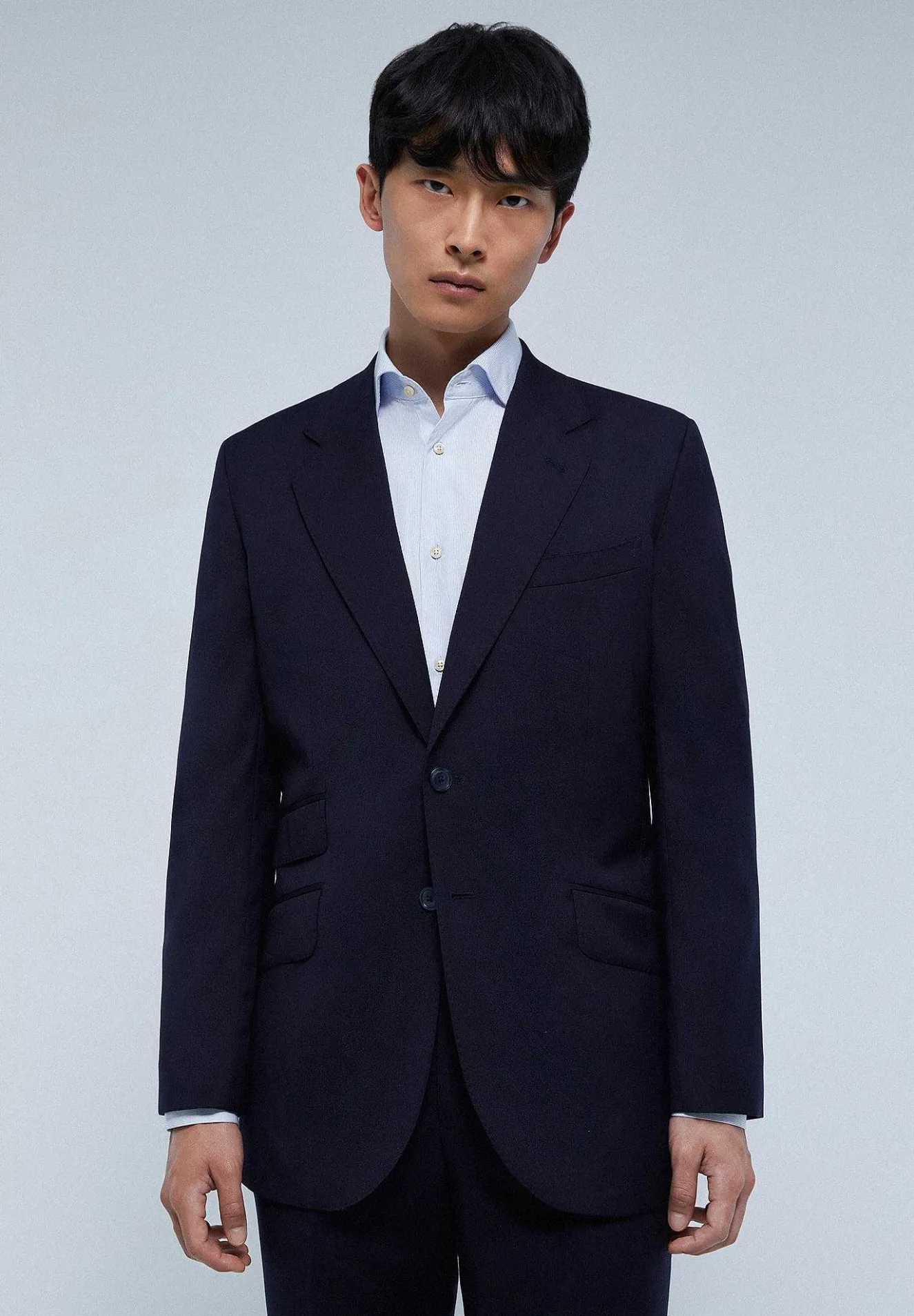 Scalpers Suits<Classic Navy Blue Wool Suit