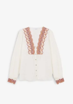 Scalpers Shirts<Contrast Embroidery Blouse