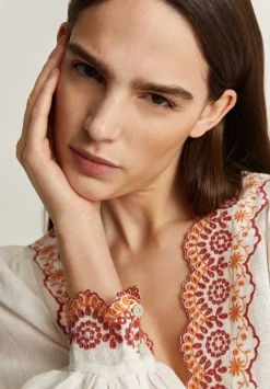 Scalpers Shirts<Contrast Embroidery Blouse