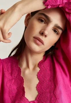 Scalpers Shirts<Contrast Embroidery Blouse