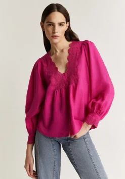 Scalpers Shirts<Contrast Embroidery Blouse