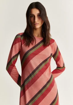 Scalpers Dresses<Contrast Striped Lurex Dress