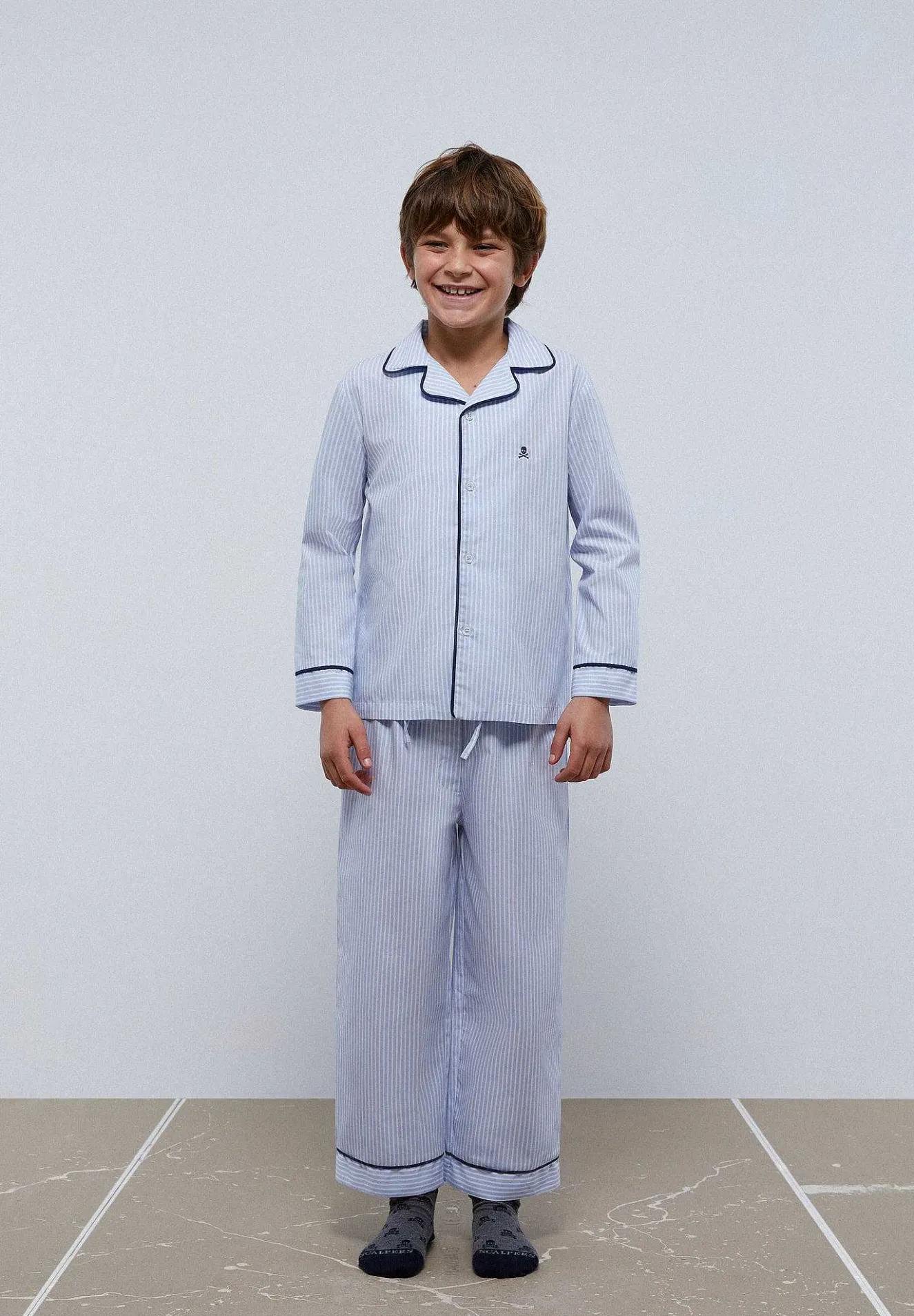 Scalpers Pajamas<Contrast Striped Skull Pajamas