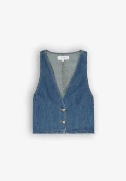 Scalpers T-Shirts And Tops<Cropped Denim Vest