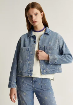 Scalpers Jackets And Vests<Denim Jacket Embroidered Details
