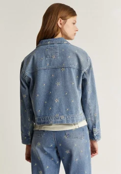 Scalpers Jackets And Vests<Denim Jacket Embroidered Details