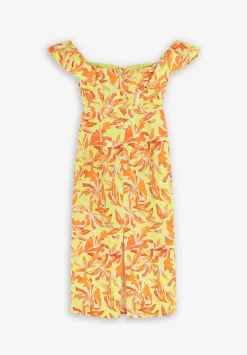 Scalpers Dresses<Draped Chest Midi Linen Dress