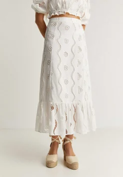 Scalpers Skirts<English Embroidered Midi Skirt