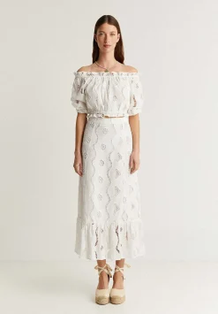 Scalpers Skirts<English Embroidered Midi Skirt