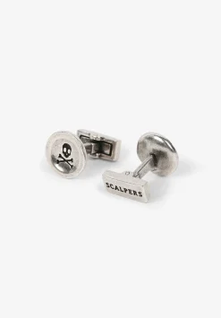 Scalpers Twins<Engraved Skull Round Cufflinks