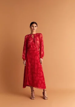 Scalpers Skirts<Flowing Skirt With Lurex Opening