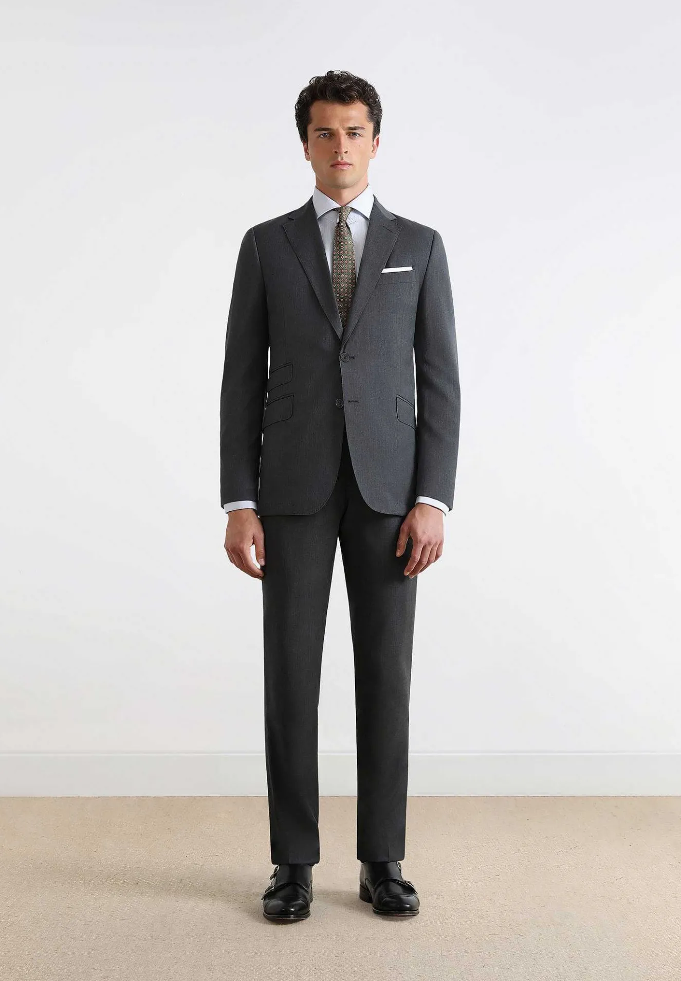 Scalpers Suits<Gray Wool Structured Suit
