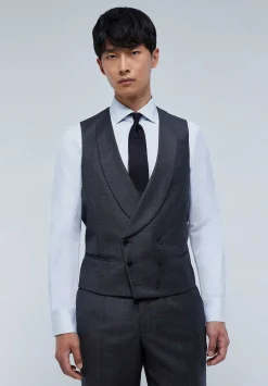 Scalpers Suits<Gray Wool Three Piece Jacket