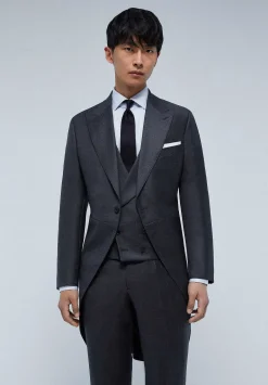Scalpers Suits<Gray Wool Three Piece Jacket