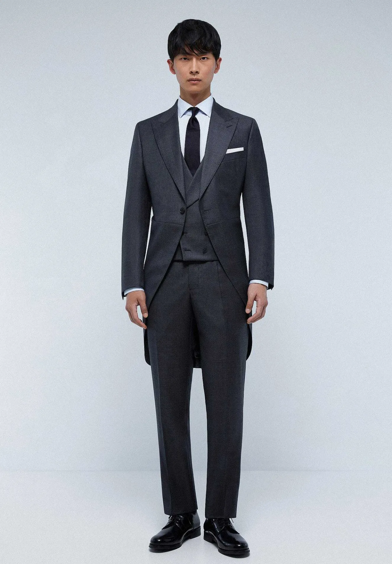 Scalpers Suits<Gray Wool Three Piece Jacket