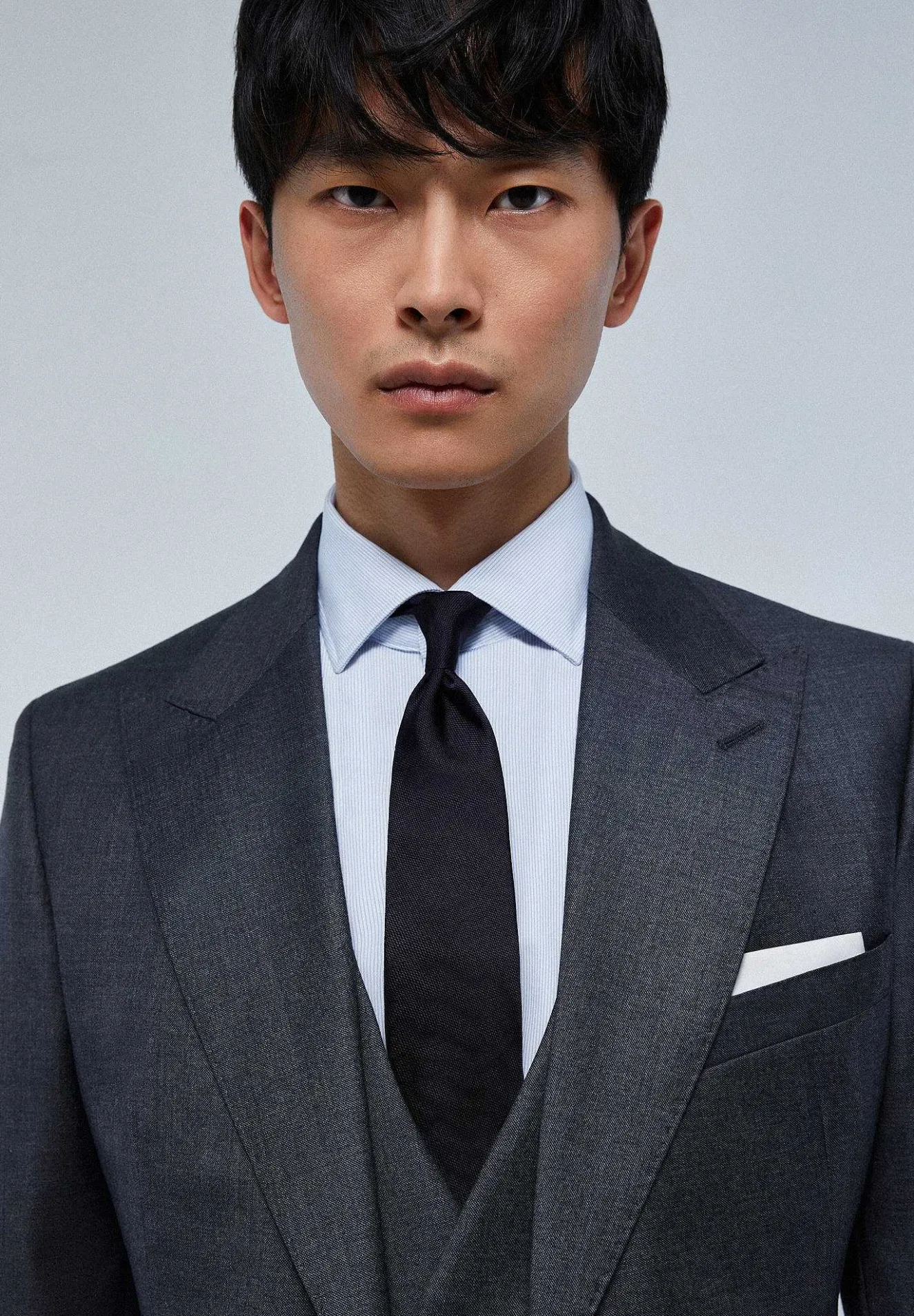 Scalpers Suits<Gray Wool Three Piece Jacket