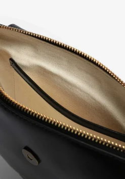 Scalpers Fur<Half Moon Leather Bag With Crystals