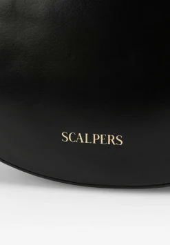 Scalpers Fur<Half Moon Leather Bag With Crystals
