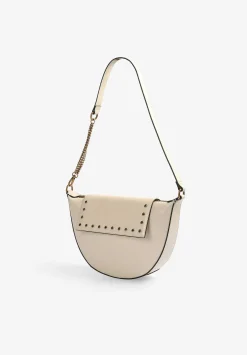 Scalpers Fur<Half Moon Leather Bag With Crystals