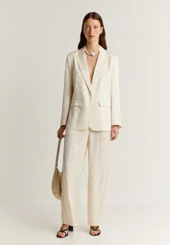 Scalpers Blazers And Vests<Jacquard Blazer With Braided Strip Detail