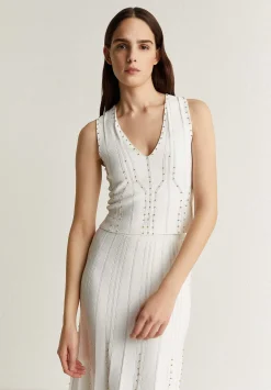 Scalpers T-Shirts And Tops<Knitted Top With Studs Detail