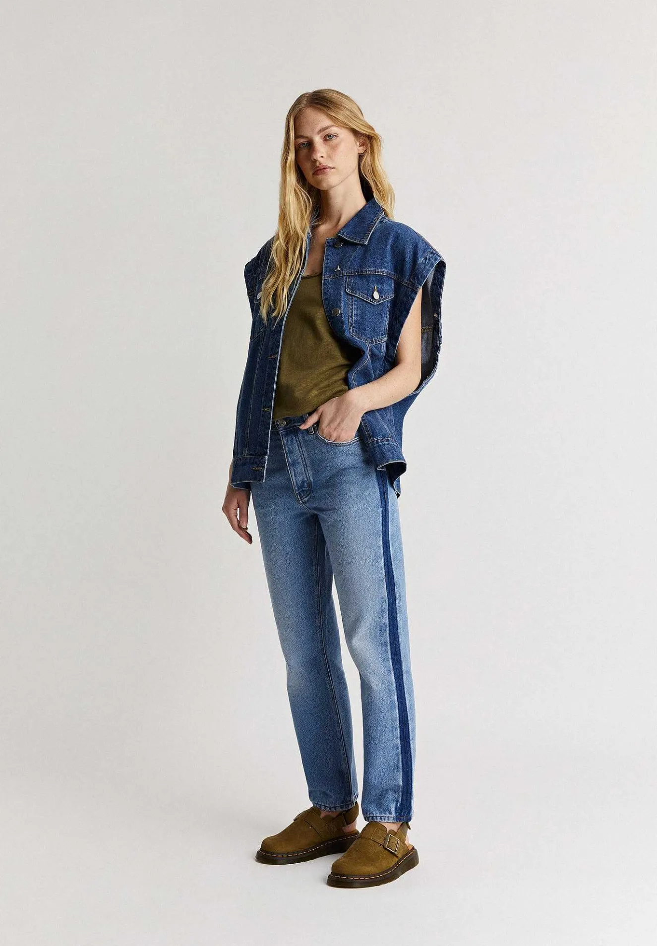 Scalpers Jackets And Trench<Laagam | De-Nimes Detachable Sleeves Jacket