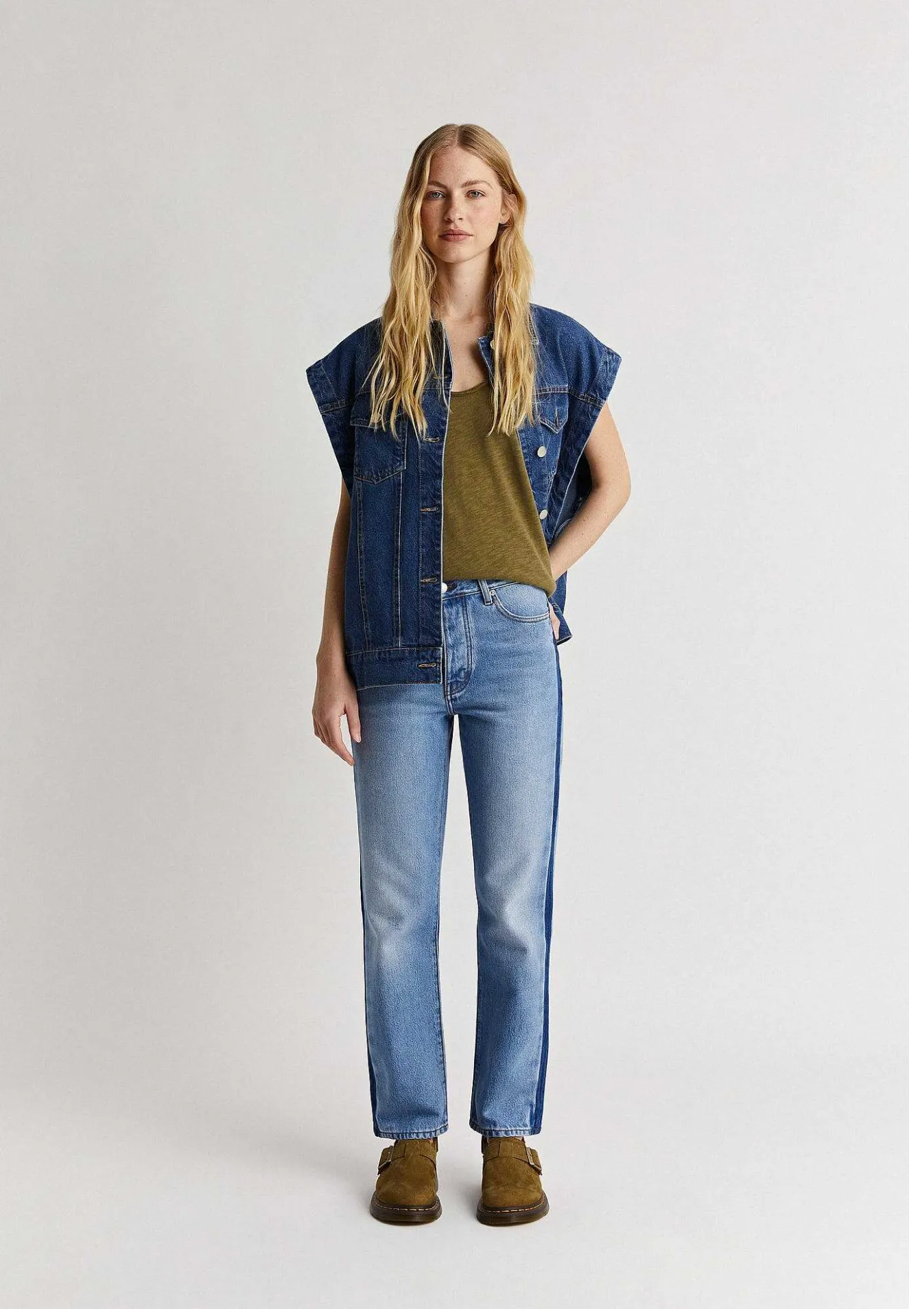 Scalpers Jackets And Trench<Laagam | De-Nimes Detachable Sleeves Jacket