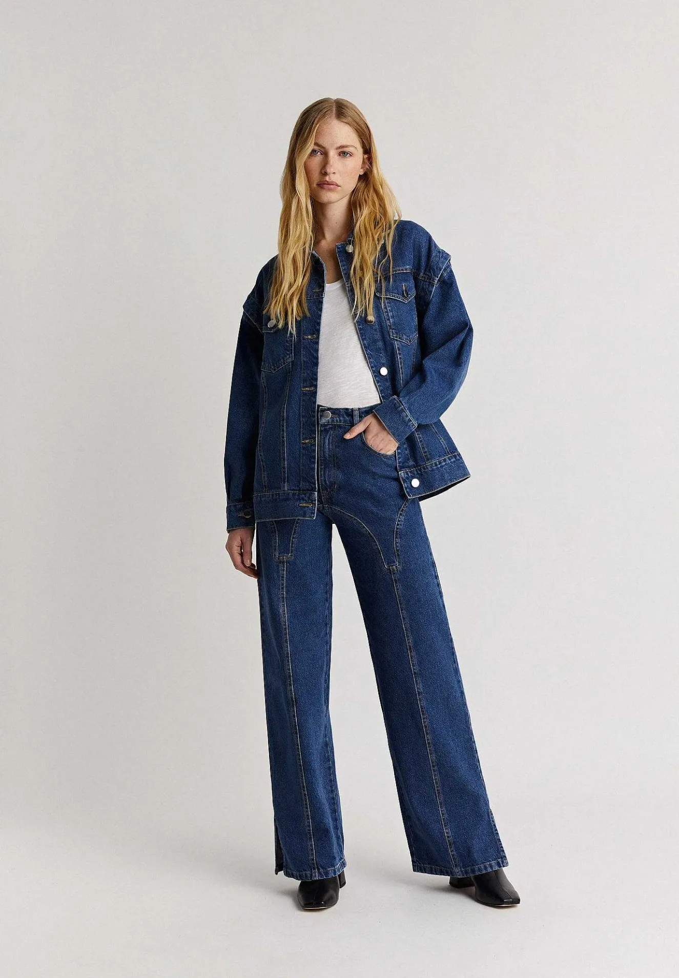 Scalpers Jackets And Trench<Laagam | De-Nimes Detachable Sleeves Jacket