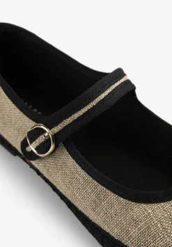 Scalpers Flat Shoes<Linen Slippers Contrast Details