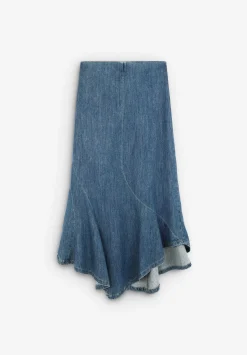 Scalpers Skirts<Low Flow Denim Midi Skirt