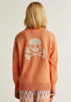 Scalpers Spot<Lurex Back Contrast Skull Sweater