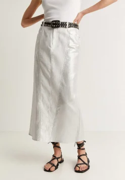 Scalpers Skirts<Metallic Midi Skirt