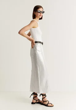 Scalpers Skirts<Metallic Midi Skirt