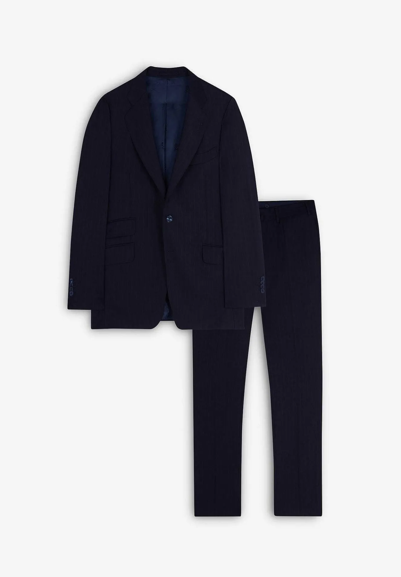 Scalpers Suits<Navy Blue Striped Wool Suit