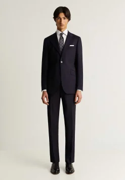 Scalpers Suits<Navy Blue Striped Wool Suit