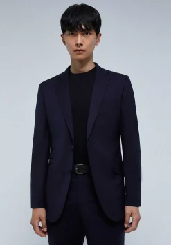 Scalpers Suits<Navy Blue Structured Suit With Pockets