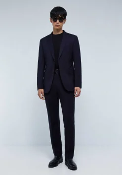 Scalpers Suits<Navy Blue Structured Suit With Pockets