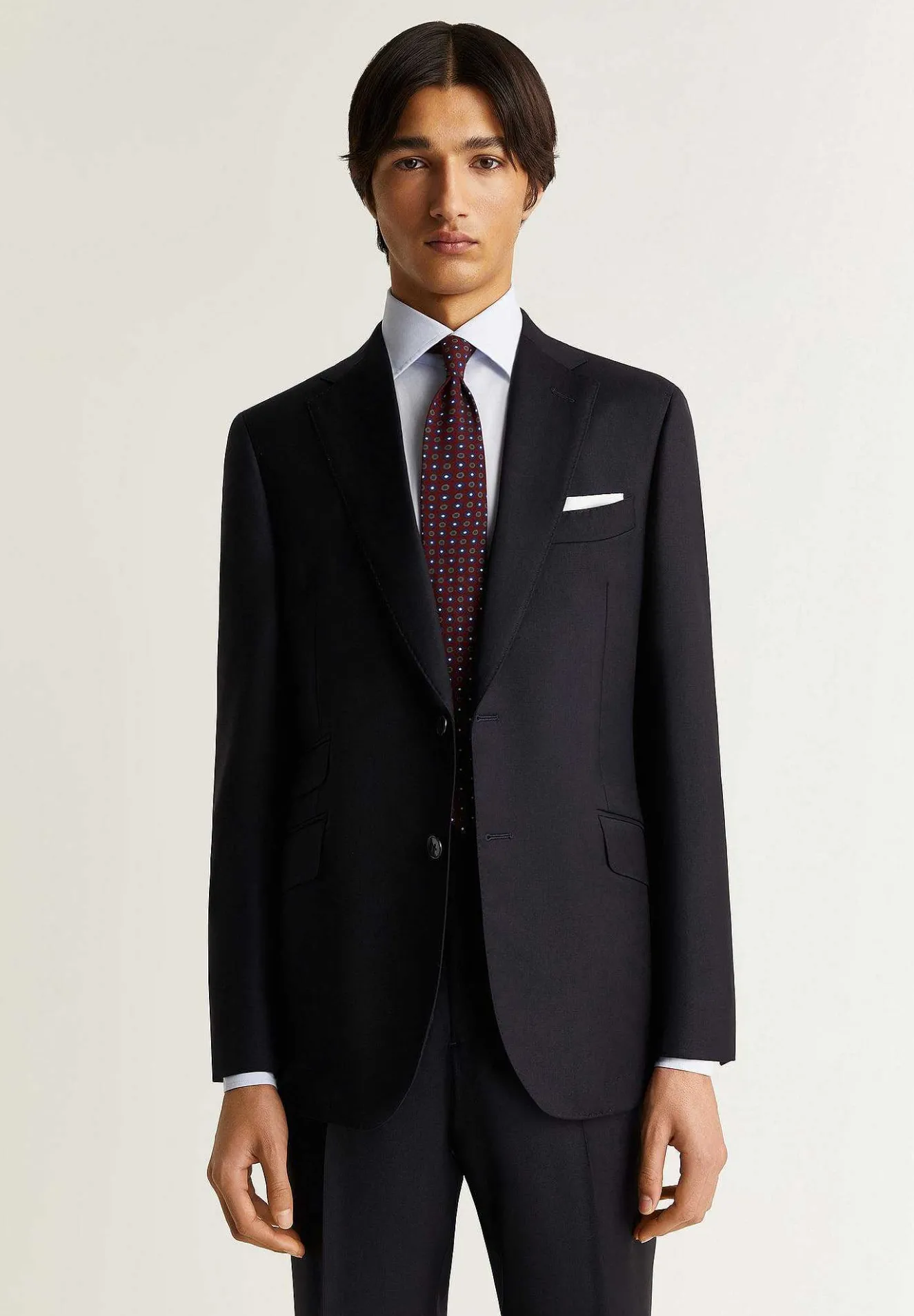 Scalpers Suits<Navy Blue Wool Structured Suit