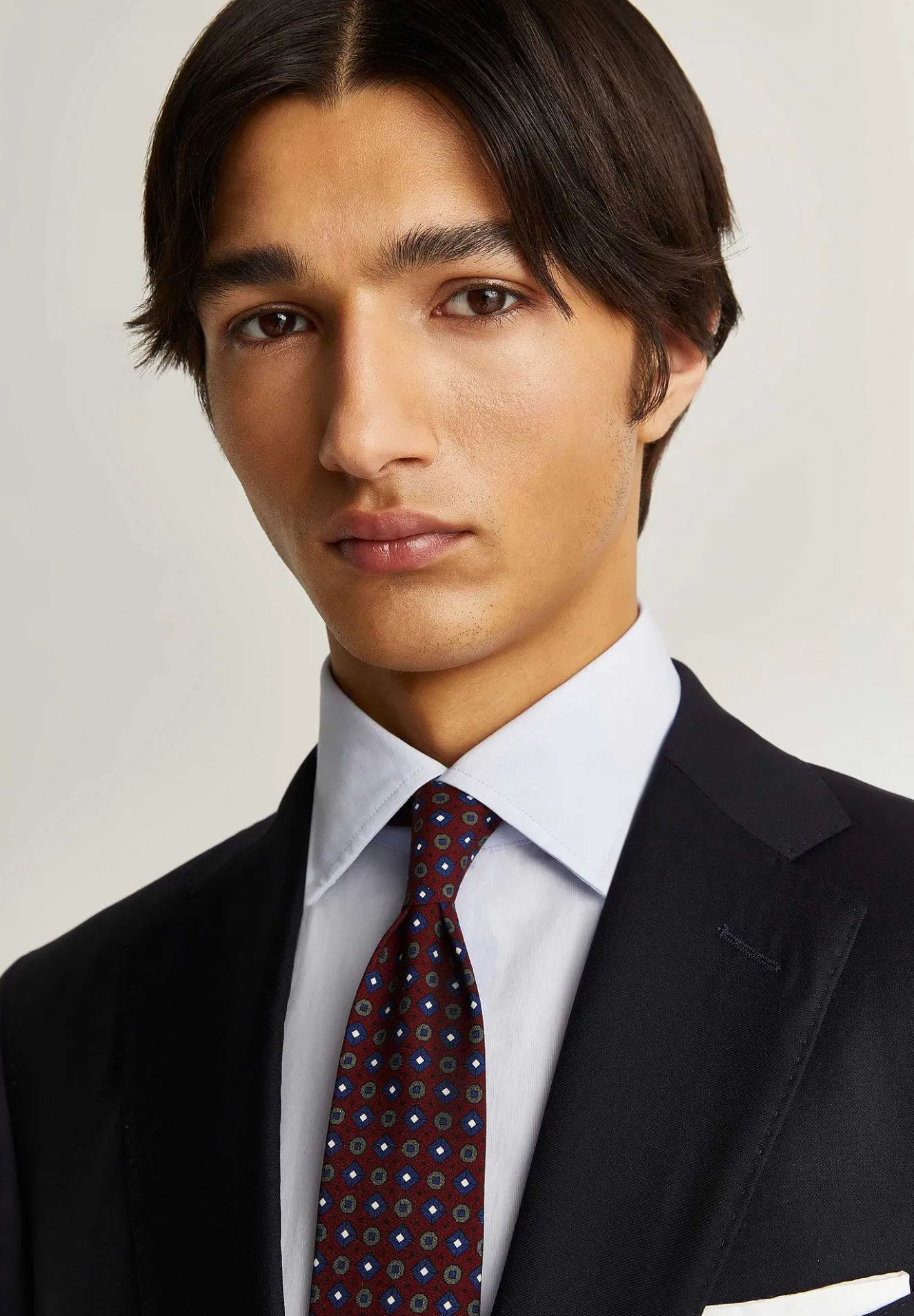 Scalpers Suits<Navy Blue Wool Structured Suit