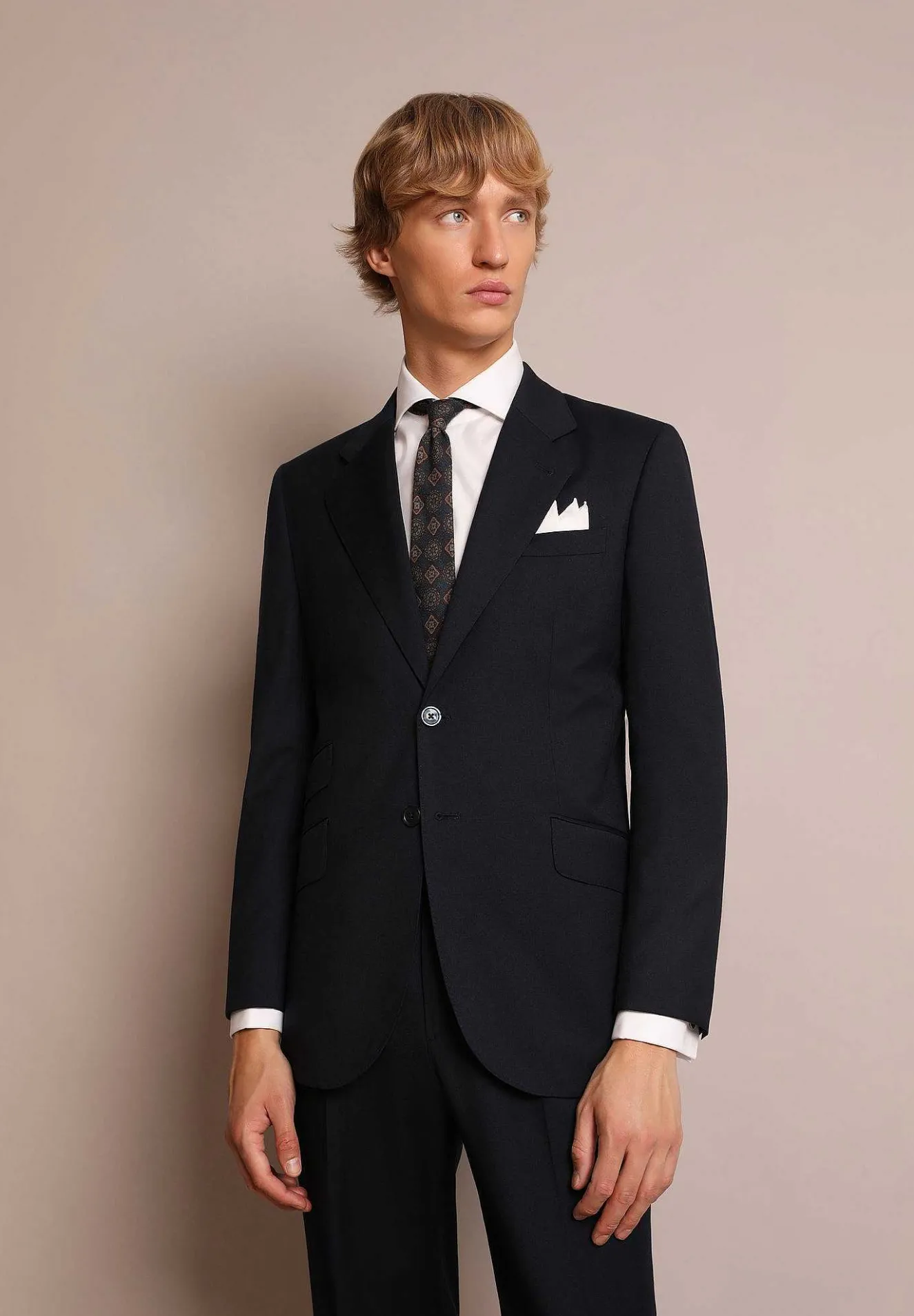 Scalpers Suits<Navy Blue Wool Suit