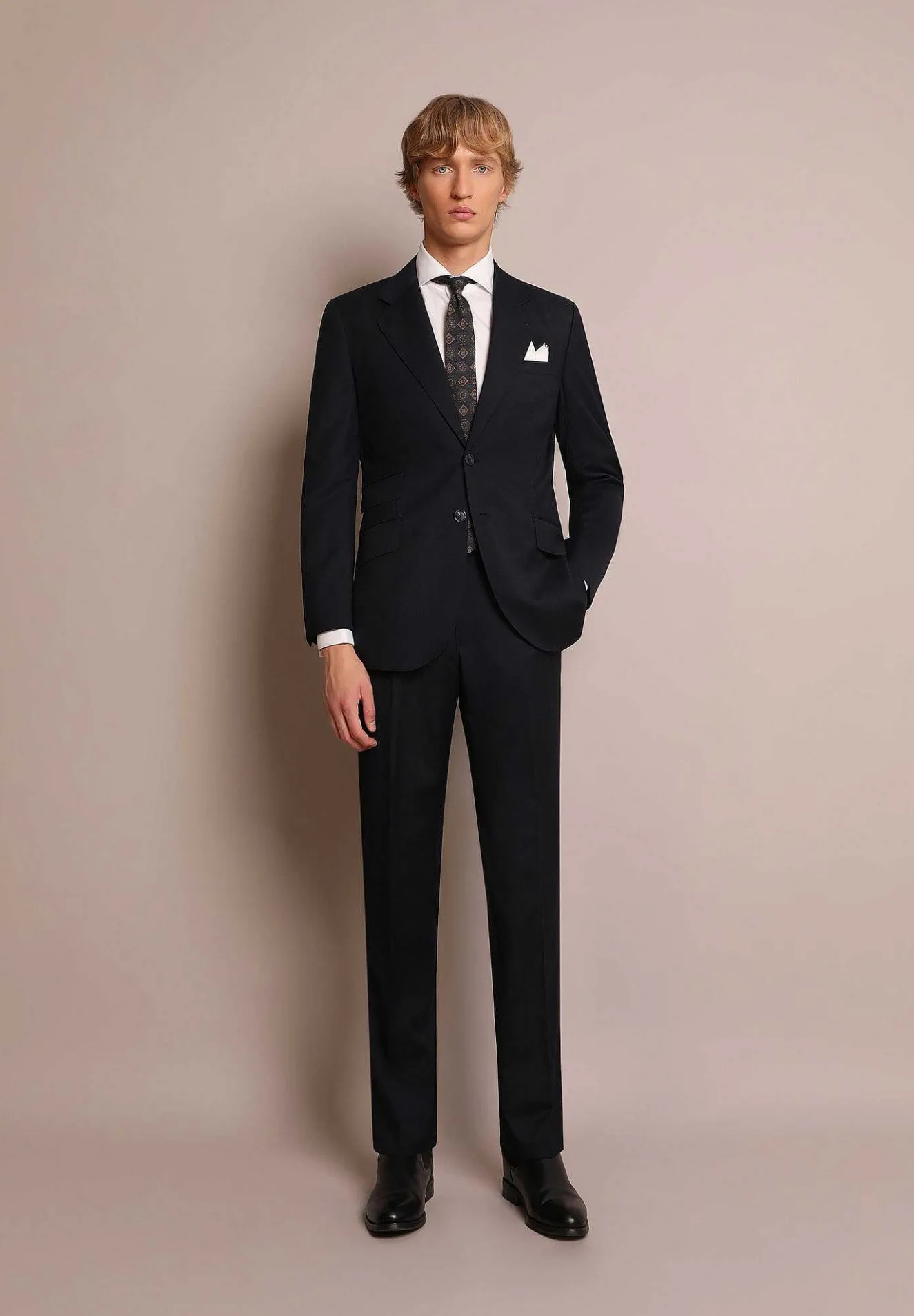 Scalpers Suits<Navy Blue Wool Suit