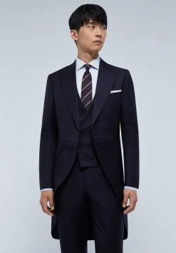 Scalpers Suits<Navy Blue Wool Three Piece Jacket