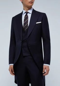 Scalpers Suits<Navy Blue Wool Three Piece Jacket