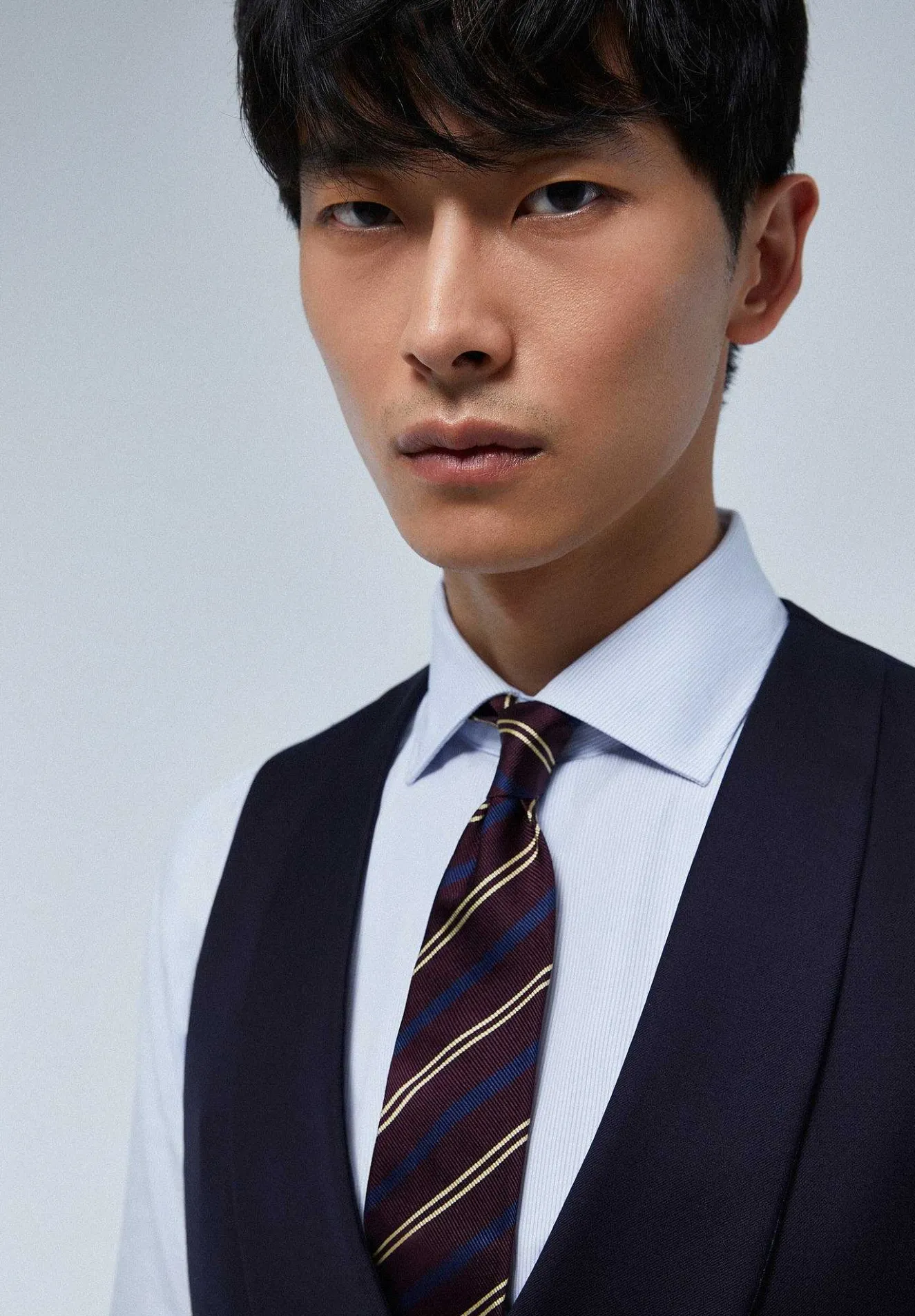 Scalpers Suits<Navy Blue Wool Three Piece Jacket