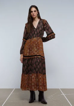Scalpers Dresses<Paisley Lurex Midi Dress