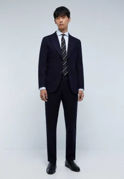 Scalpers Suits<Premium Navy Blue Wool Suit