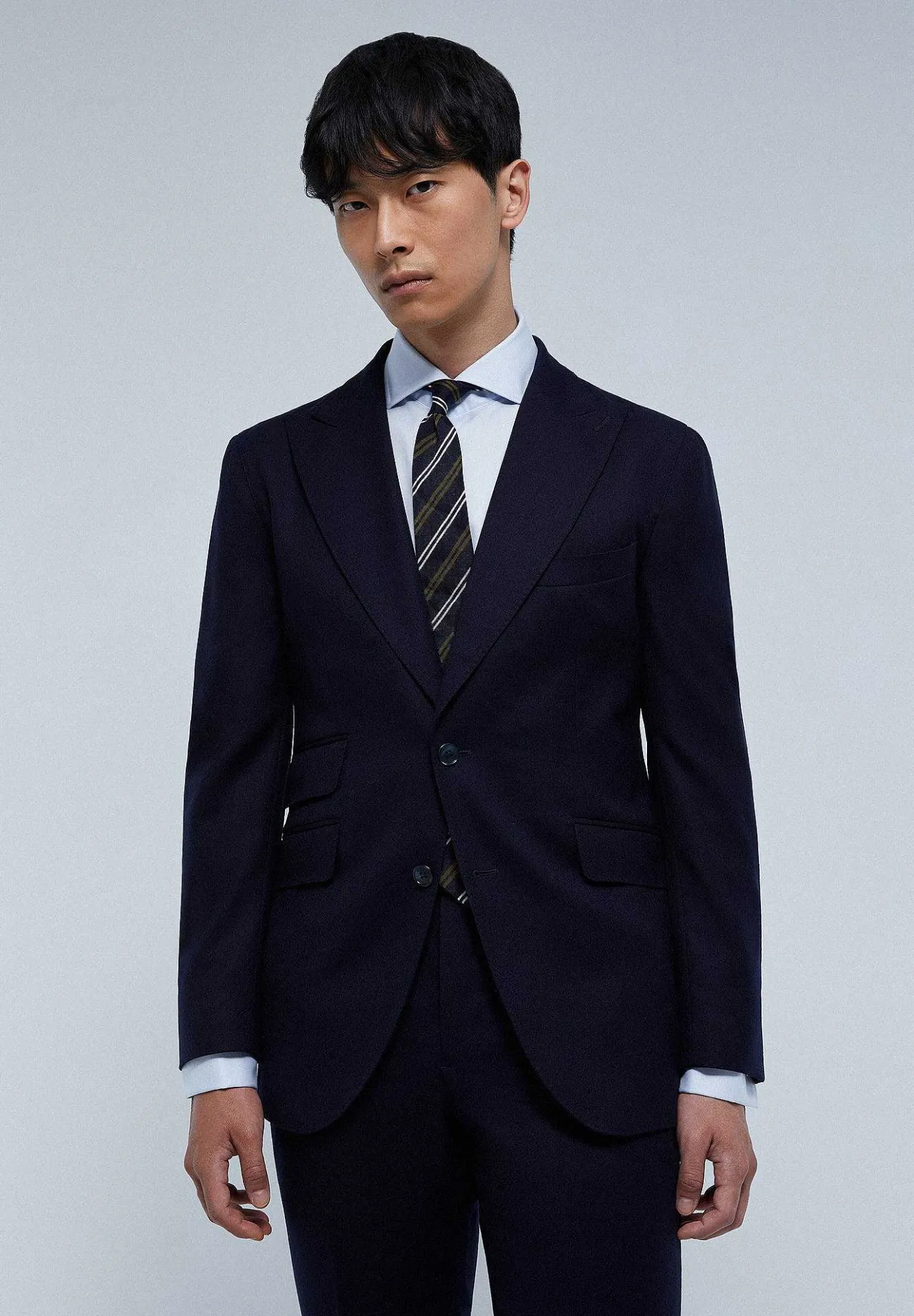 Scalpers Suits<Premium Navy Blue Wool Suit